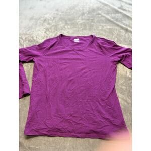 Duluth Trading Co Relaxed Fit Cotton Long Sleeve‎ Tee Shirt womens 2XL Purple